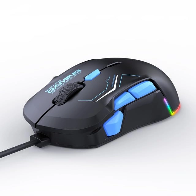 Generic Symmetrical Gaming Mouse - 12800 DPI 10 Programmable Buttons
