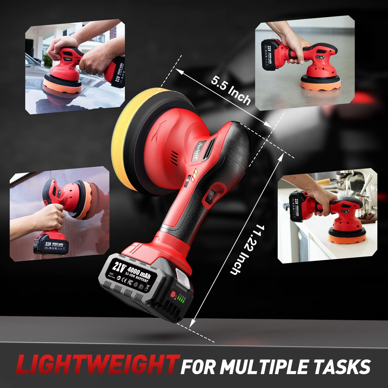 Cordless Car Buffer Polisher - 6 Inch