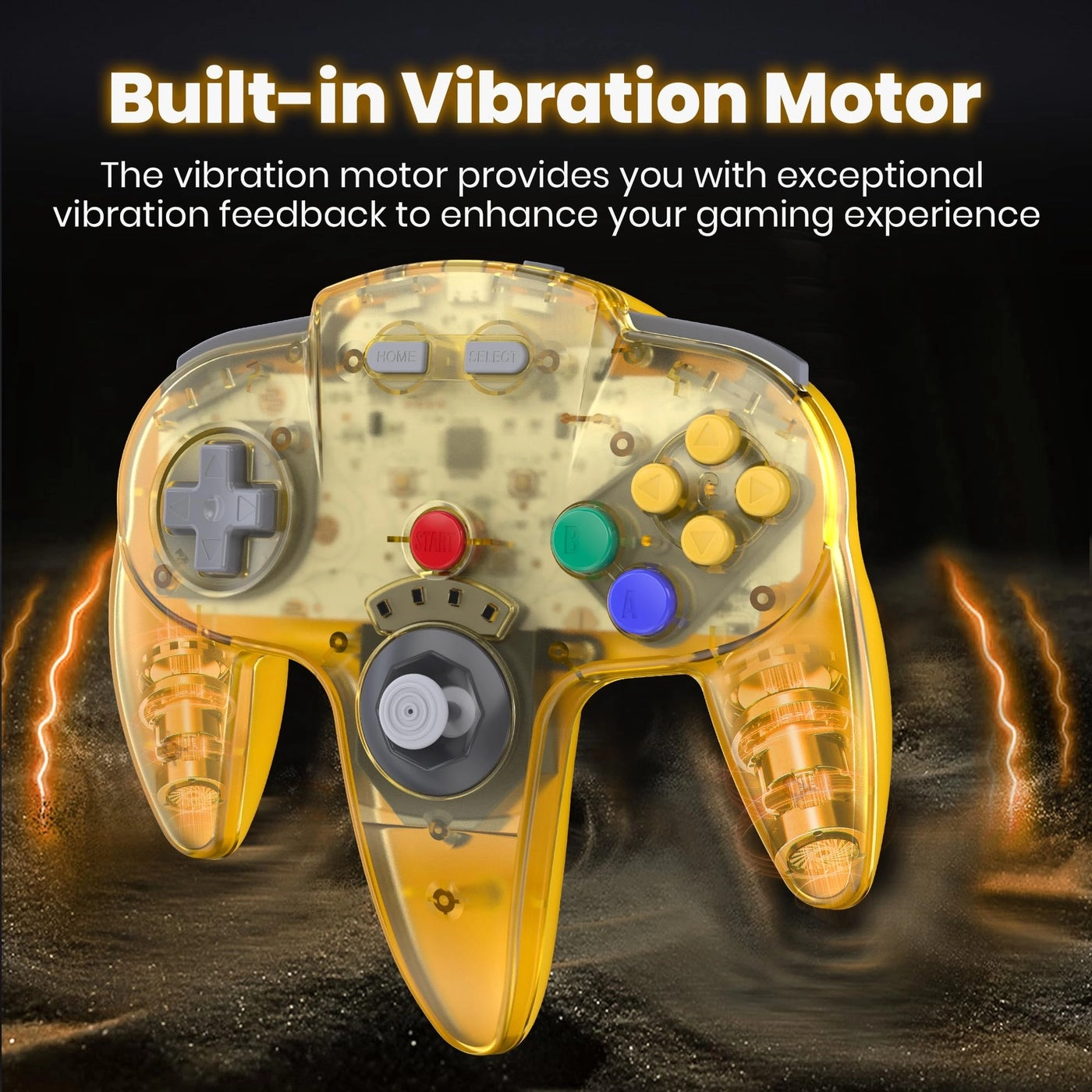 Wireless N64 Switch Online Controller - Clear Red/Yellow N64 / Switch Online/NSO Pack