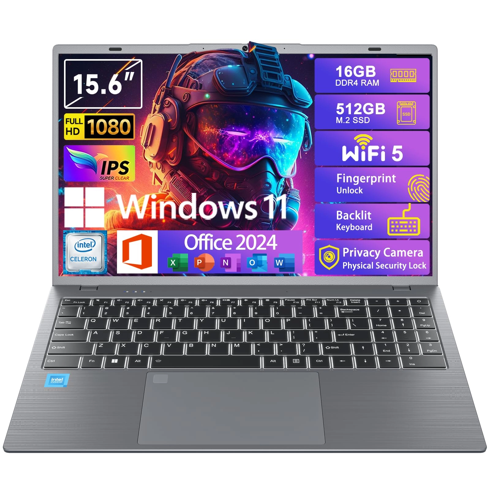 HPUMLSE HP156001 - 15.6'' 512GB 16GB Celeron