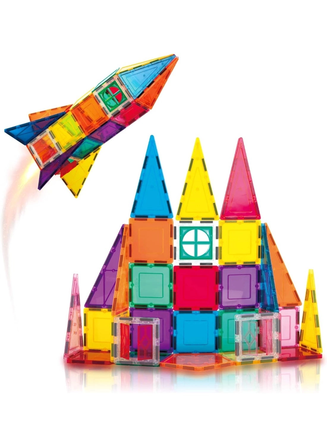 PicassoTiles Rocket Ship - Magnetic Multicolor