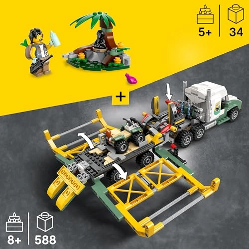 Jurassic World Allosaurus Transporter (76966) + Jurassic World Jungle Explorer (30665)