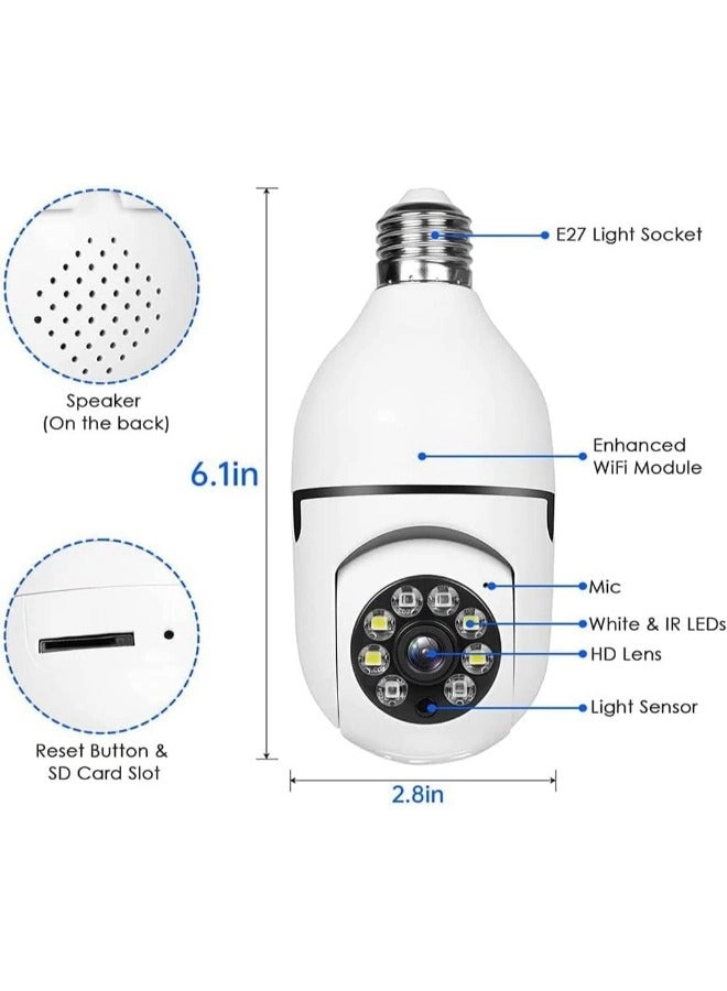 Wifi Surveillance Light Bulb Camera 1080p Pack