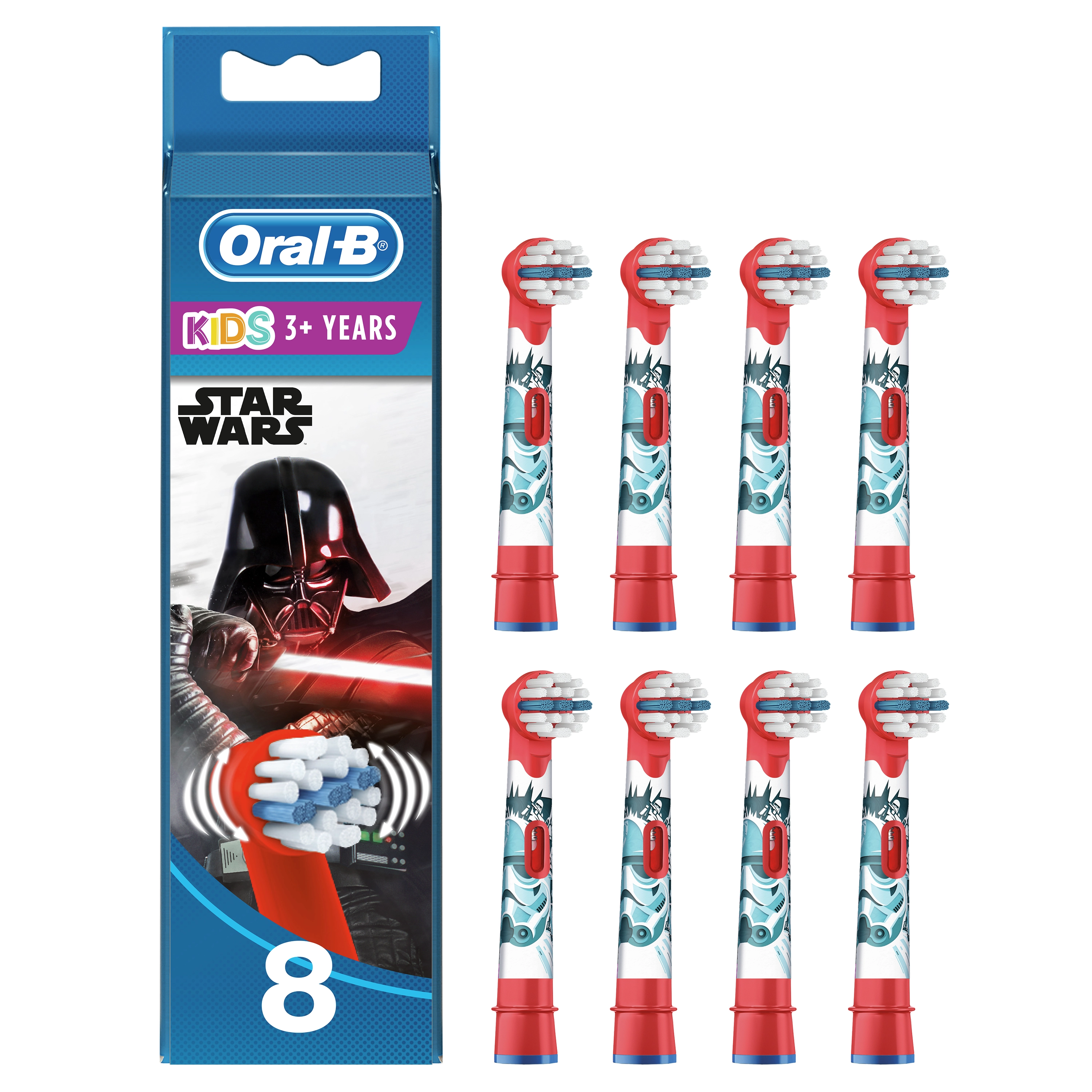 Kids Electric Toothbrush Heads - Pack of 8 Extra Soft Star Wars