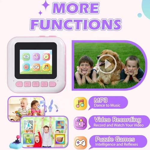 Kids Instant Print Camera - 1080P 32GB