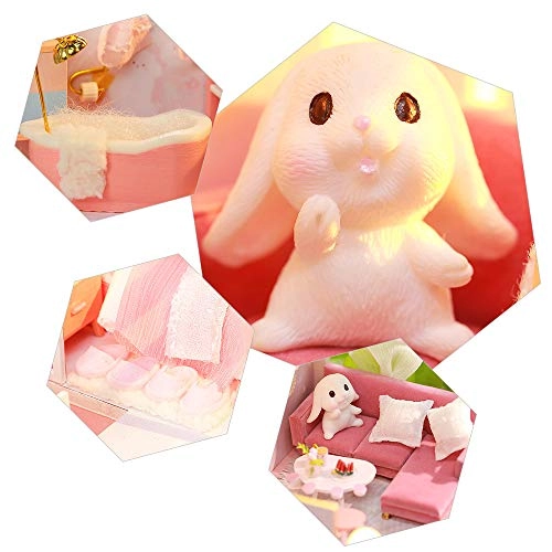 Pinellia Time DIY dollhouse kit - Pink with LED light