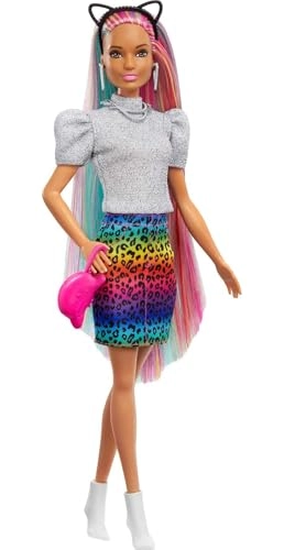 Leopard Rainbow Hair Doll - Color-change Hair 16 Accessories Ages 3+
