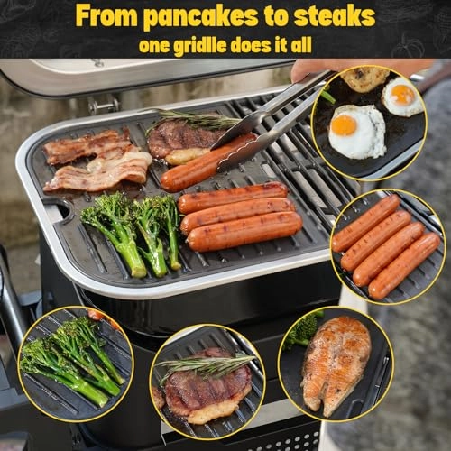 Reversible Cast Iron Griddle - 2-in-1 Pre-Seasoned