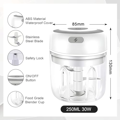 Electric Garlic Chopper - 250ML Wireless