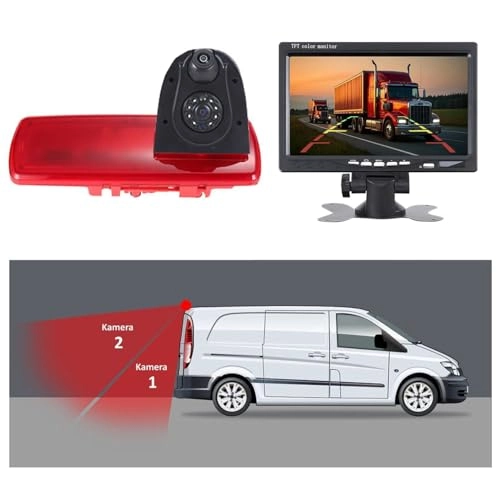 Brake Light Reversing Camera + Rear View Mirror Monitor - Night vision 628 x 586 pixels