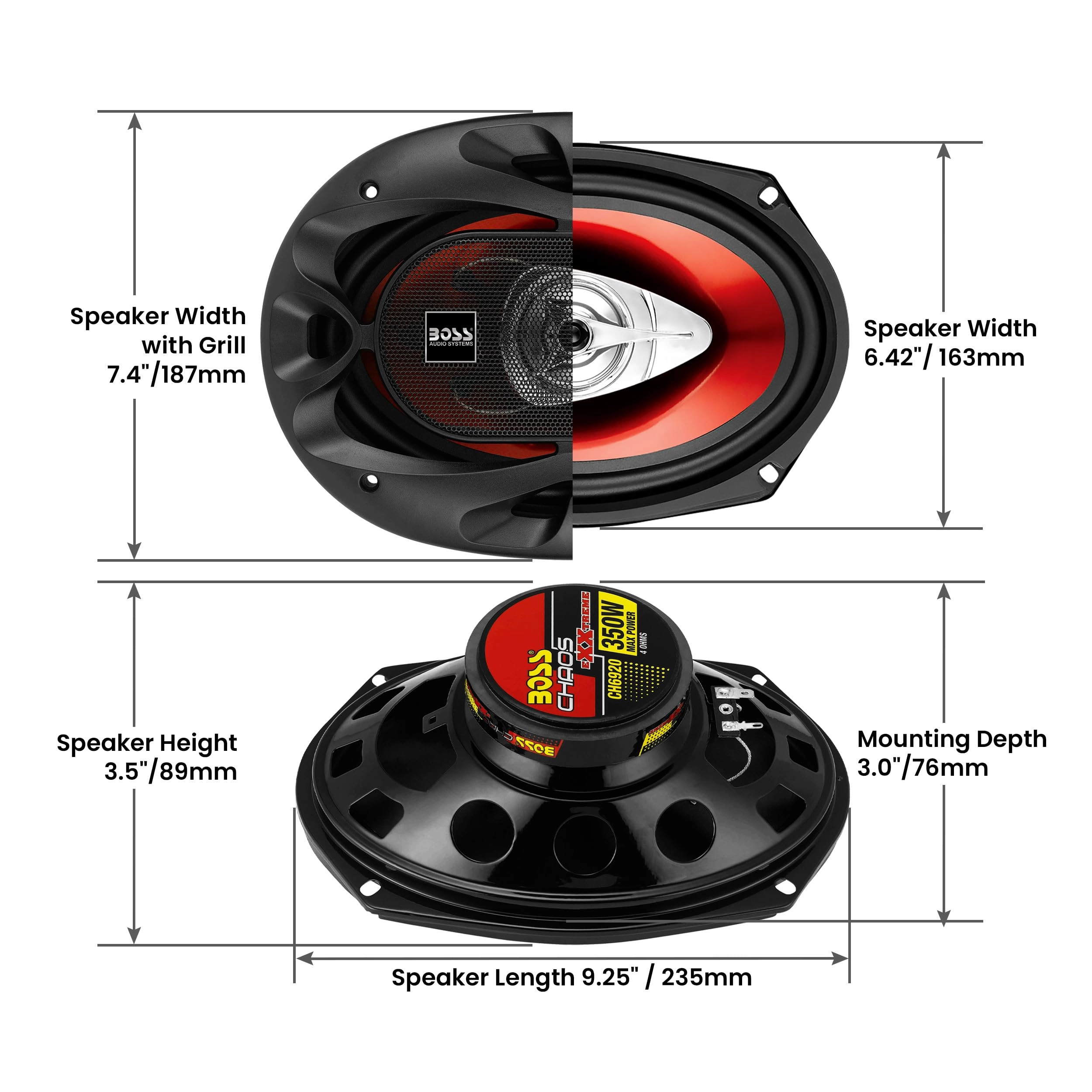 CH6930 - 6 x 9 Inch 3-Way Full Range Audio
