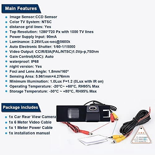 Rear View Camera - Night Vision Wired 1280 x 720 Pixel