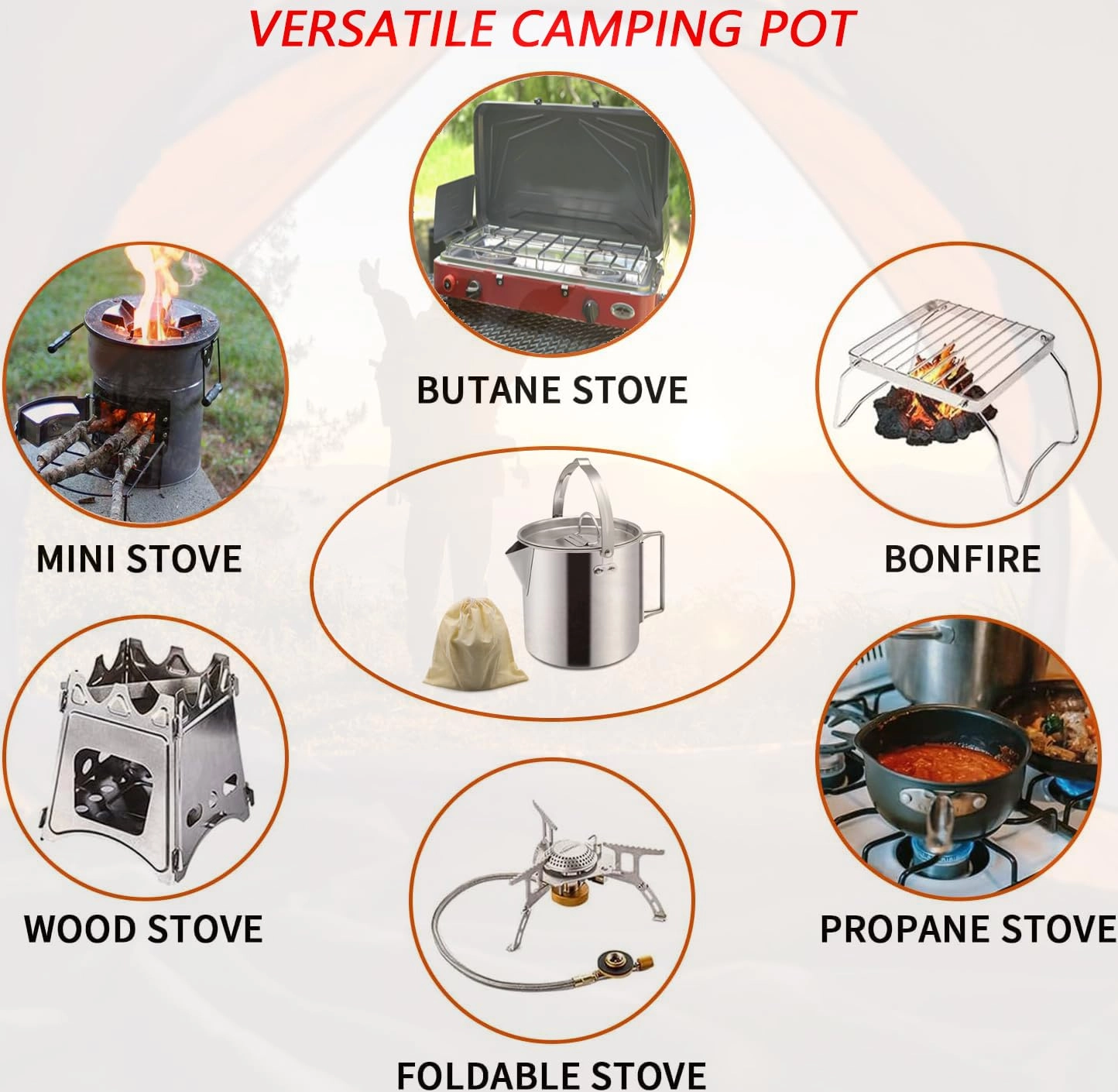 Camping Tea Kettle - 1pc 1.2L