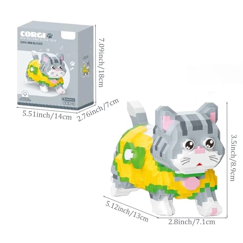 Cute Animal Building Blocks - Yellow Cat 835 pcs