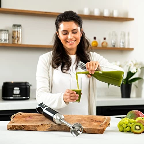 Retro Hand Blender - Stainless Steel, Turbo Mode, Soft Grip