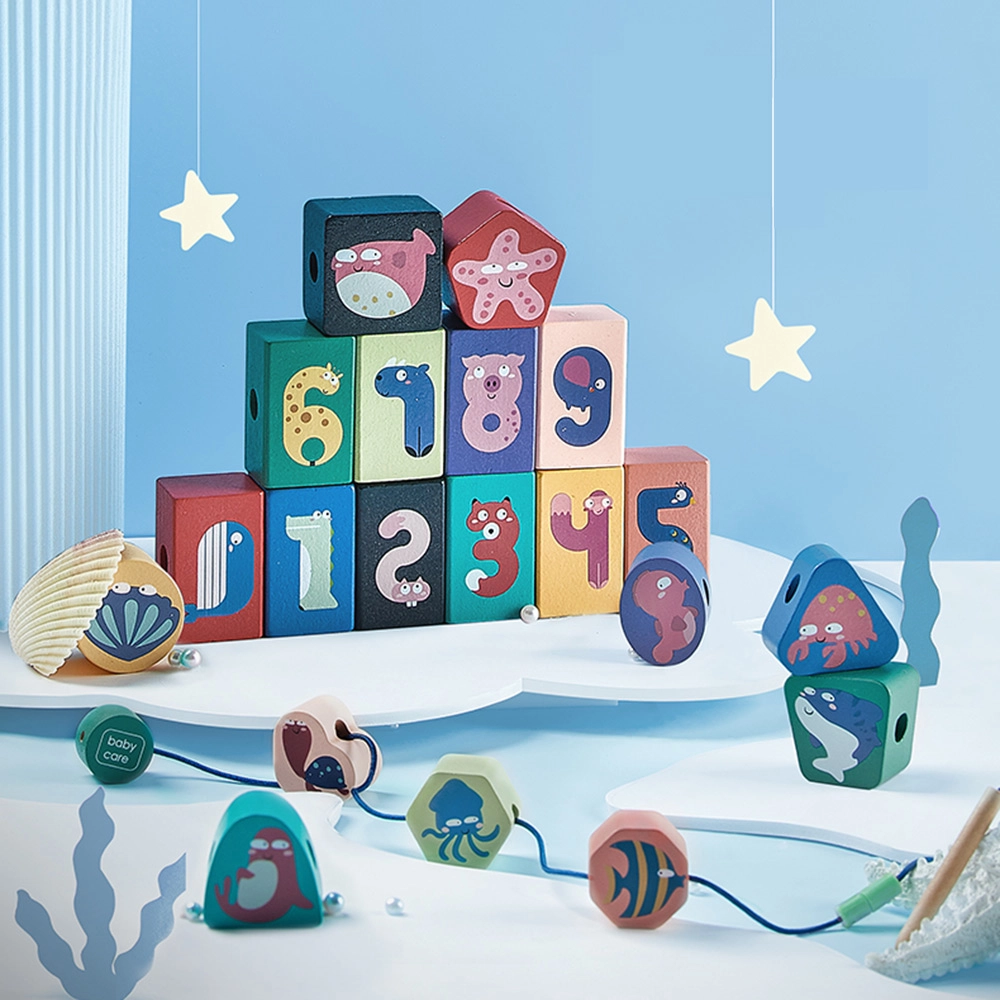 Number Lacing Beads - Suitable for 12 months and above 21 pieces