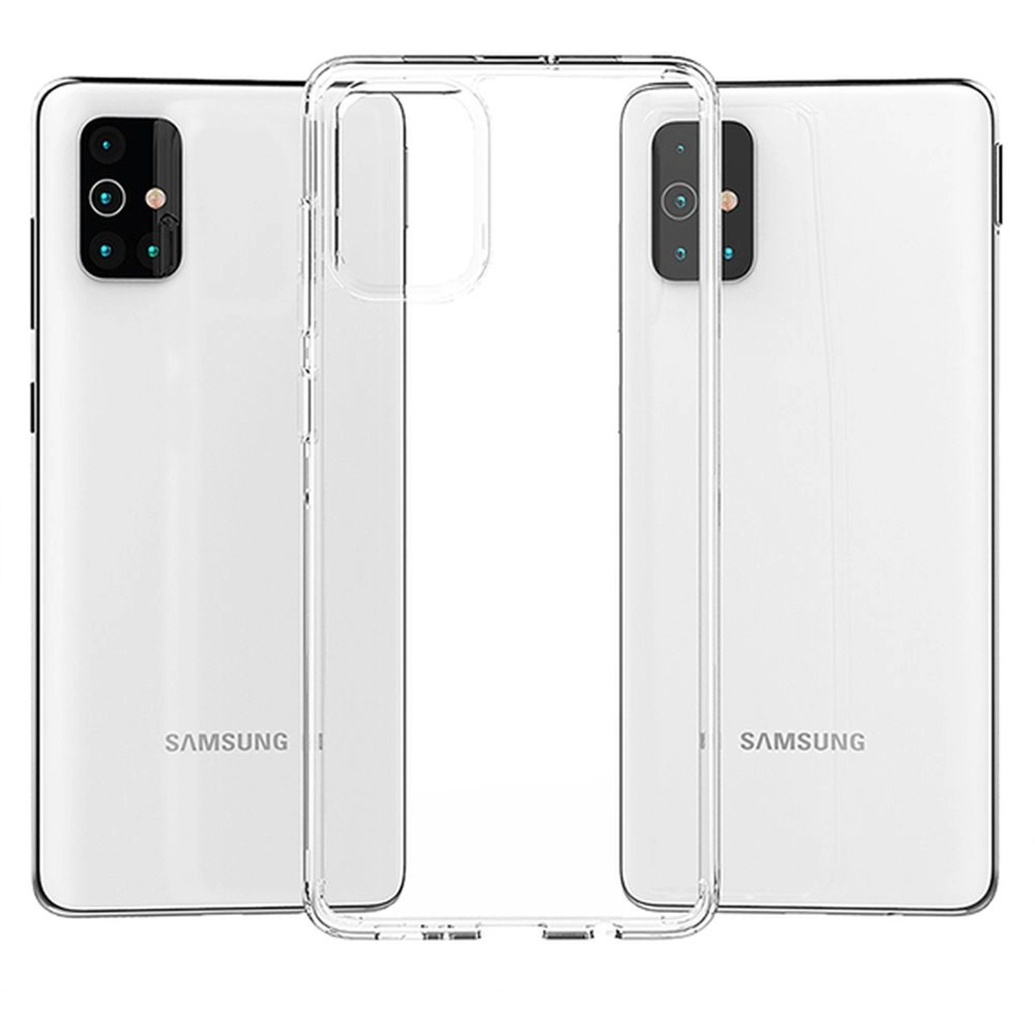 Clear Tempered Glass Screen Protector + Back Protector for Samsung A71