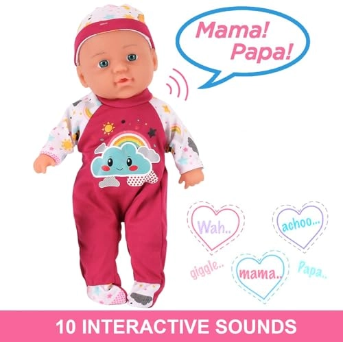 Baby Doll Playset - 12" Soft Body Talking 2 Pack