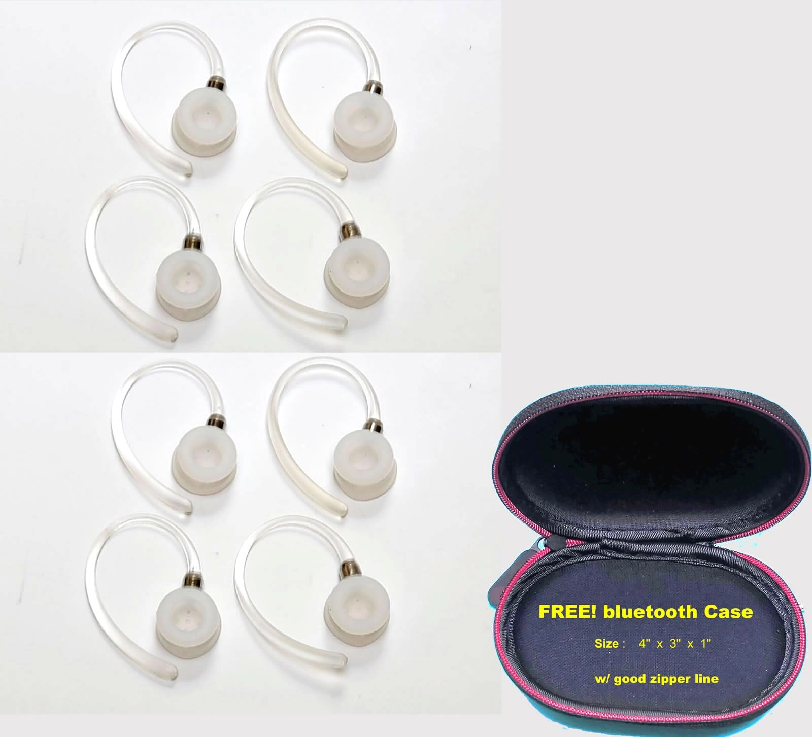 NETJNP Earhooks for Motorola Headsets - Noise Reduction Storage Case