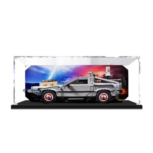 Acrylic Display case for Lego Back to The Future Time Machine 10300 - 40 x 25 x 20 cm Background Spray Painting Model-b