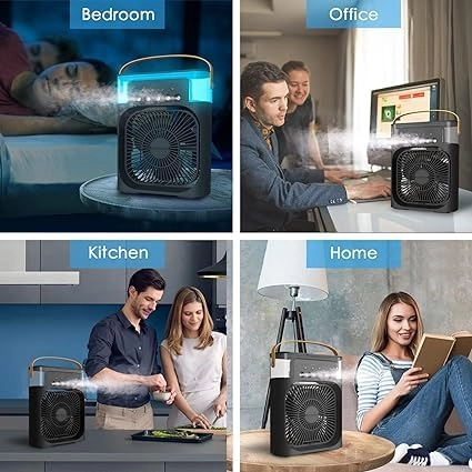 Portable Air Conditioner Fan - Mini Evaporative Air Cooler 7 Colors LED Light