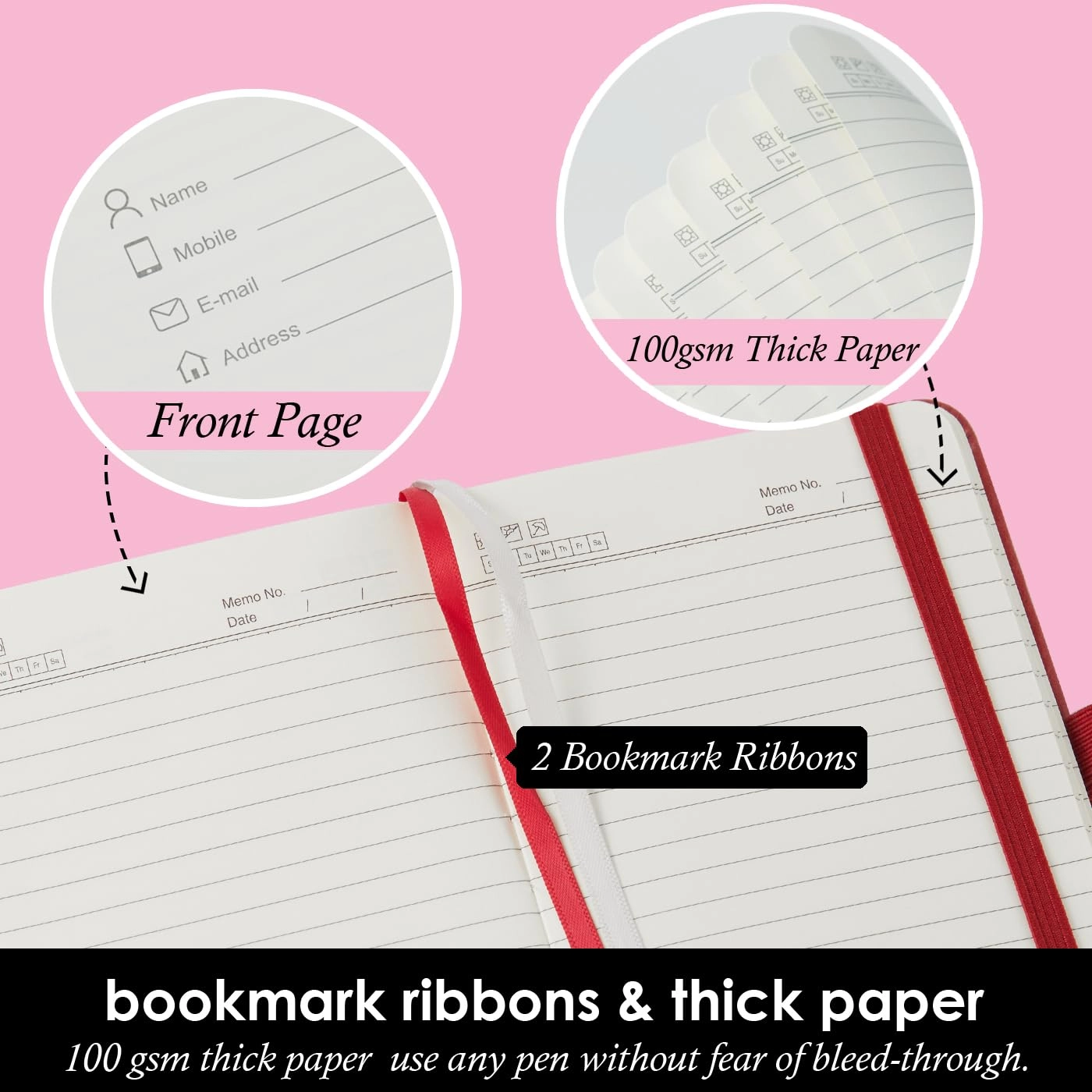 Small Notebook Journal - 68 Sheets 3 Pack Ruled