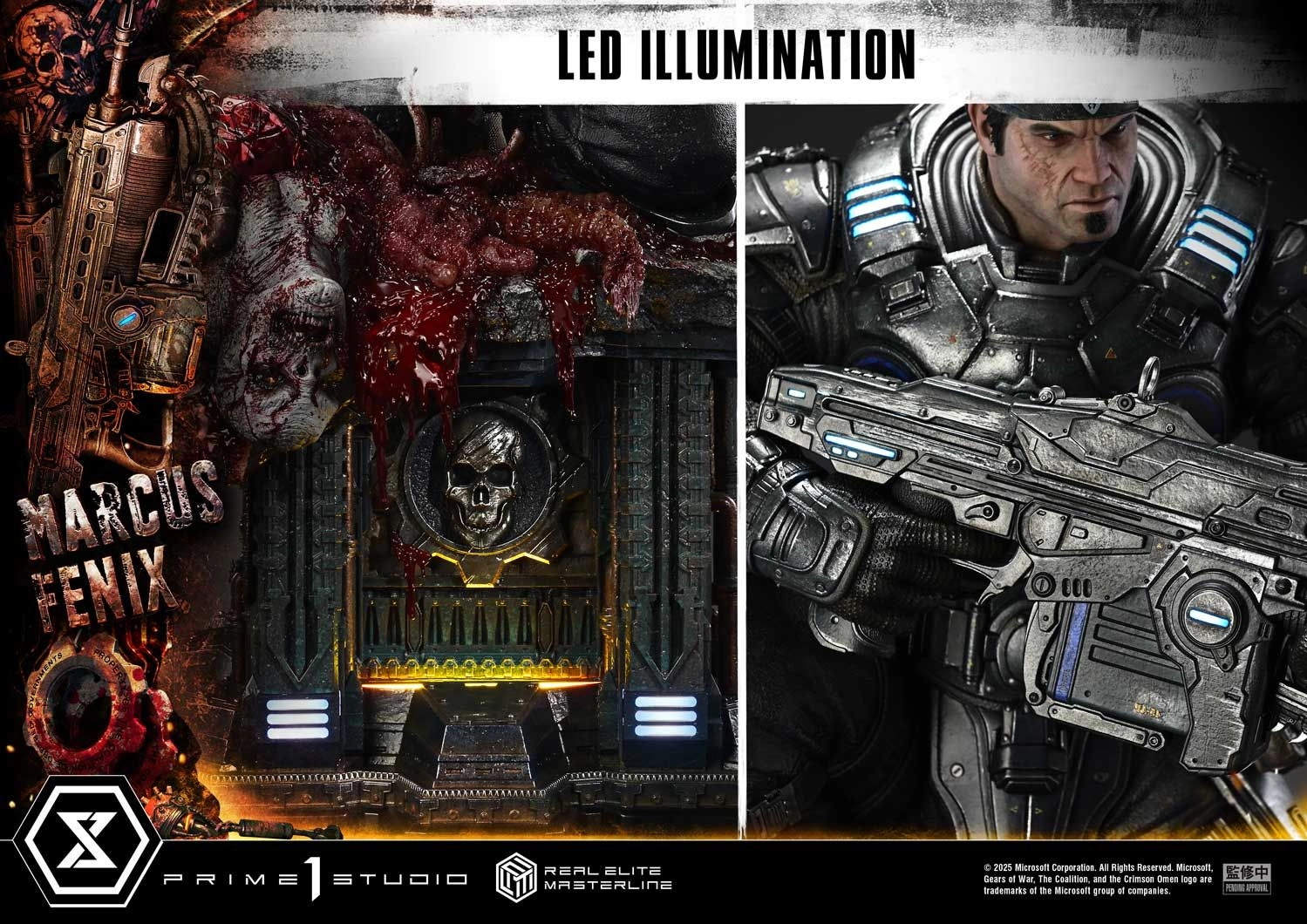 Marcus Fenix - Gears of War: Reloaded Real Elite Masterline - 1/3 scale LED Illumination Statue