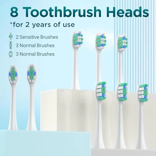 Electric Toothbrush - 8 Count Cherry Pink 120 Days Battery Life