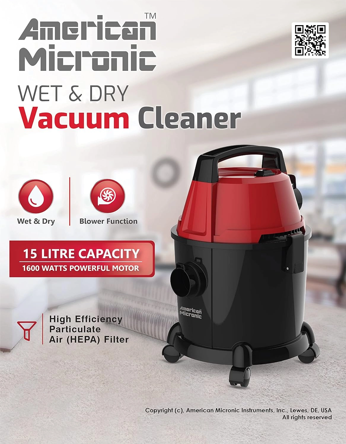 Wet Dry Vacuum Cleaner (AMIVCD151600WDx)