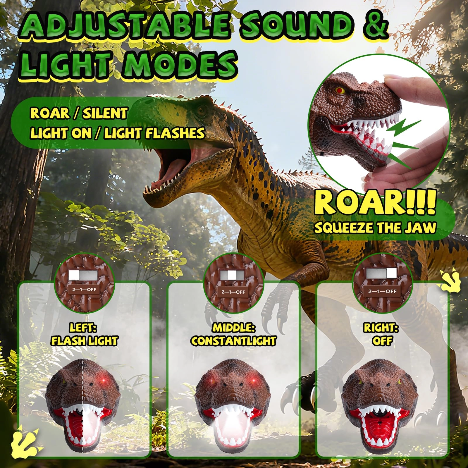 Dinosaur Headlamp - Rechargeable 2 Pack