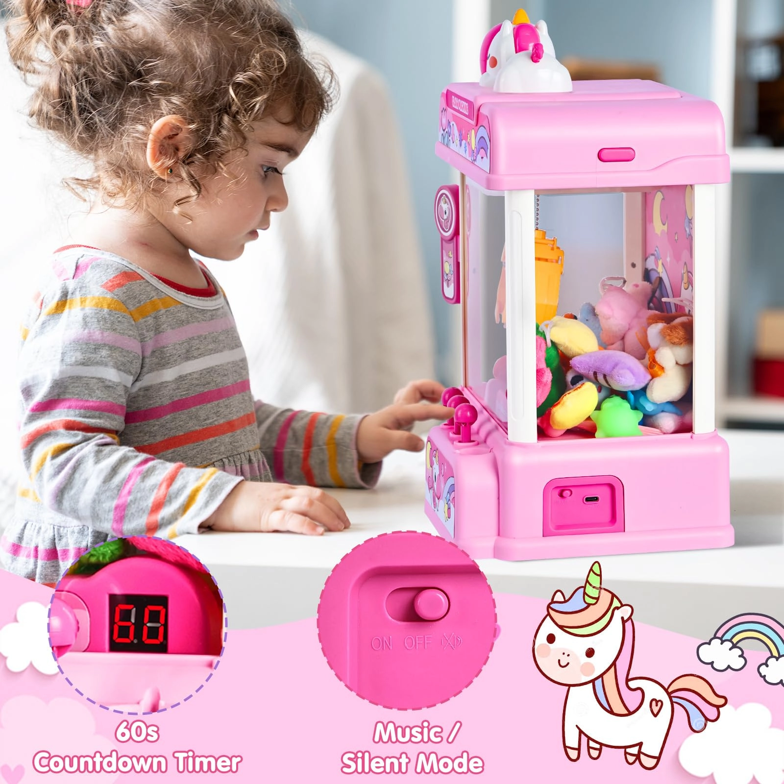 CWLAKON Mini Claw Machine Unicorns - 3 years+