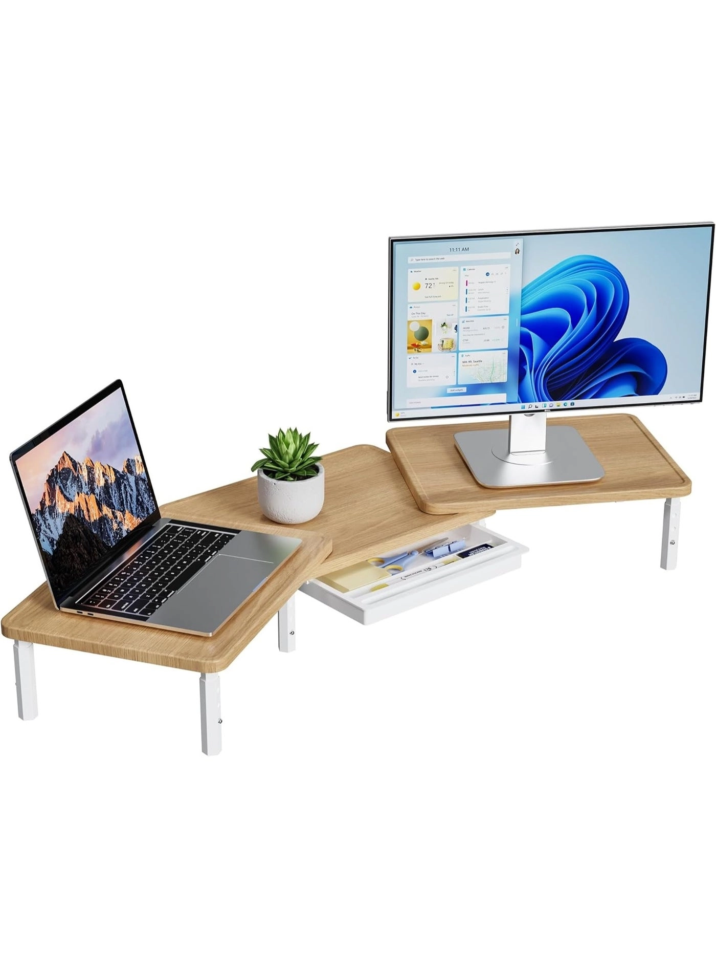 ETHU Adjustable Monitor Stand - 3-Height 25KG Storage Drawer