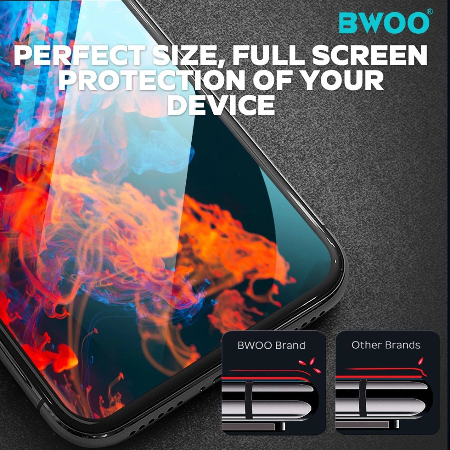 BWOO Clear Tempered Glass Screen Protector for Oppo Reno 5 Pro