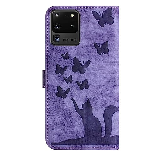 Cute Cat Case - Leather Wallet for Samsung Galaxy S20 Ultra