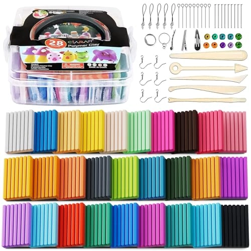 CiaraQ Polymer Clay Starter kit - Non-toxic and safe 28 pieces