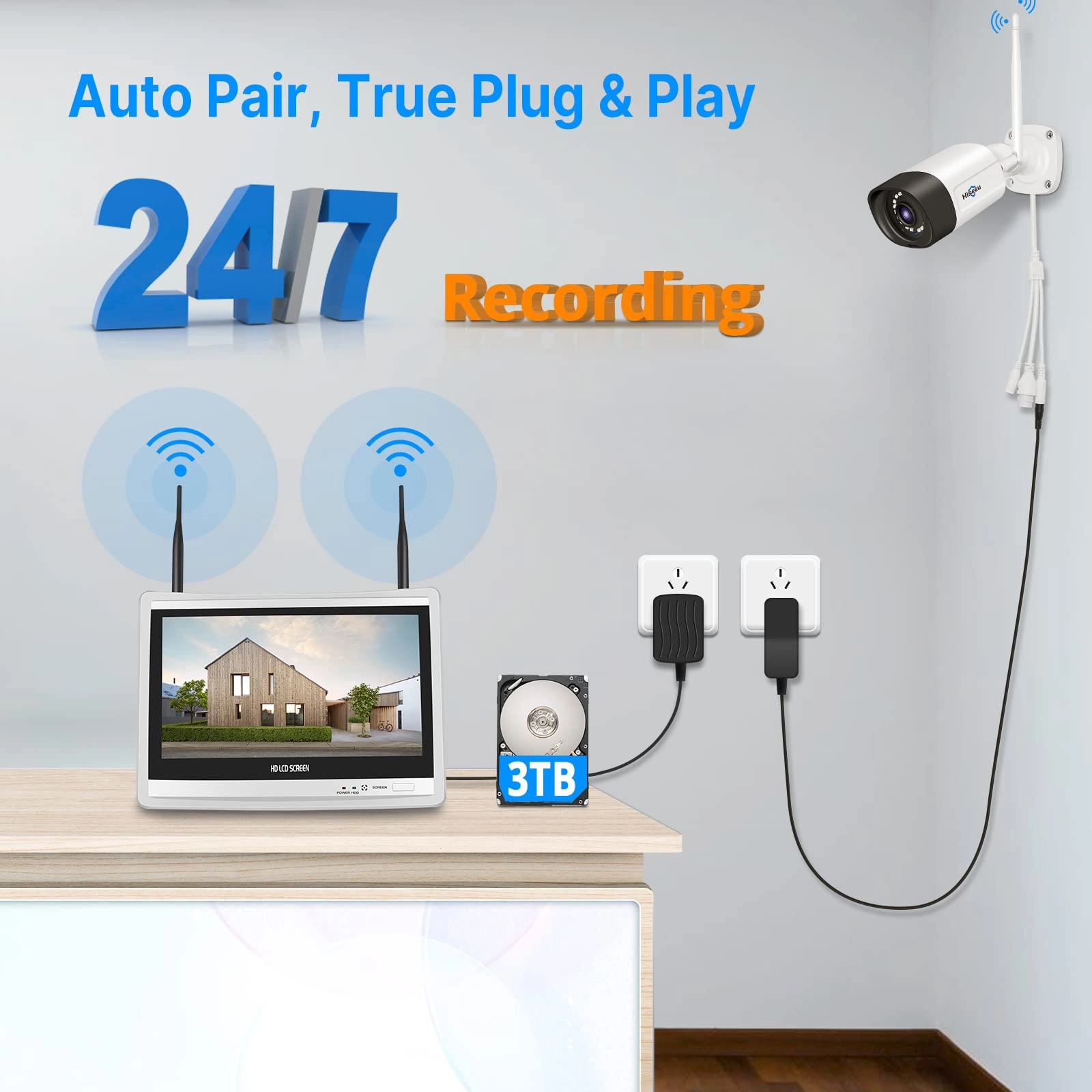 Wireless Security Camera System - 10CH