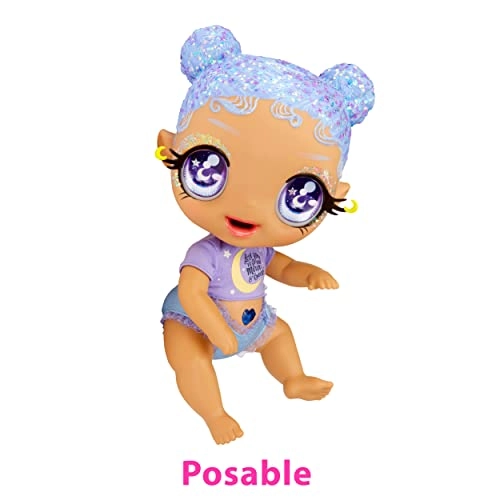 Selena Stargazer Baby Doll - 3 Magical Color Changes Pastel Purple Glitter Hair Moon & Stars Outfit