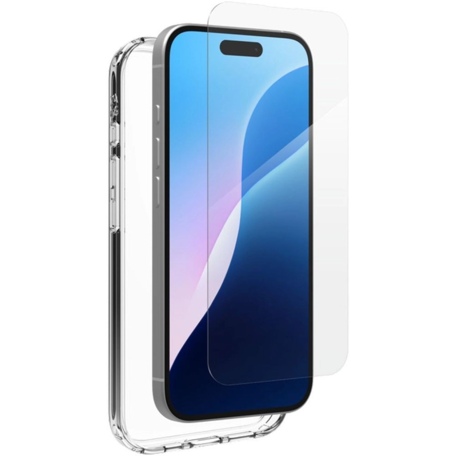 Luxe - Wireless Charging Compatible Case Clear + Glass Elite 360 - Glass Screen Protector for iPhone 16e/14/13