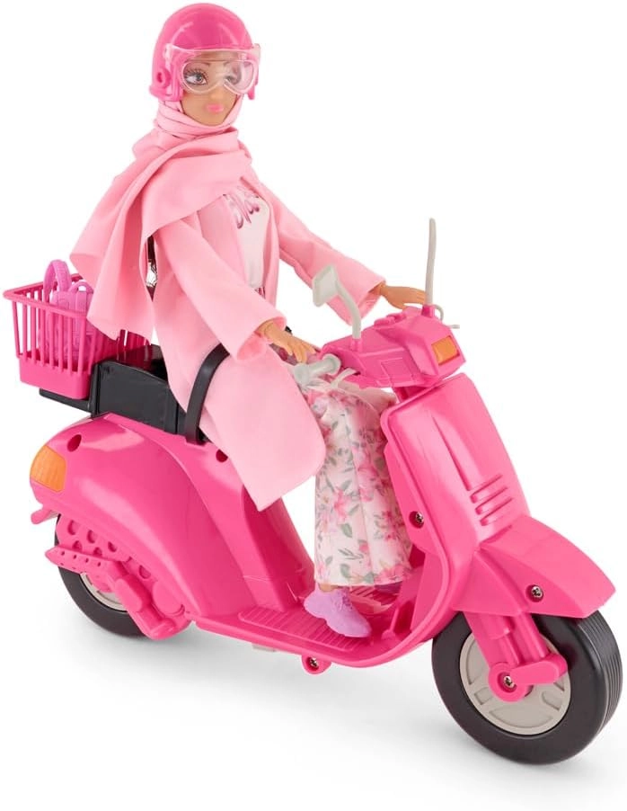 Doll - Pink + Motorbike - Purple + Schoolbag + Helmet Ages 3+