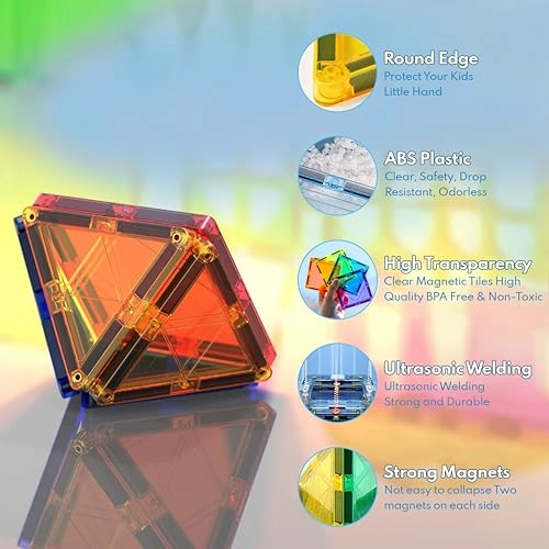 Magnetic Building Tiles - 140 pcs