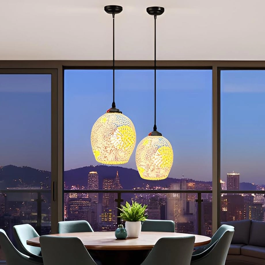 Hanging Light - Pack of 2 E27 Black & White