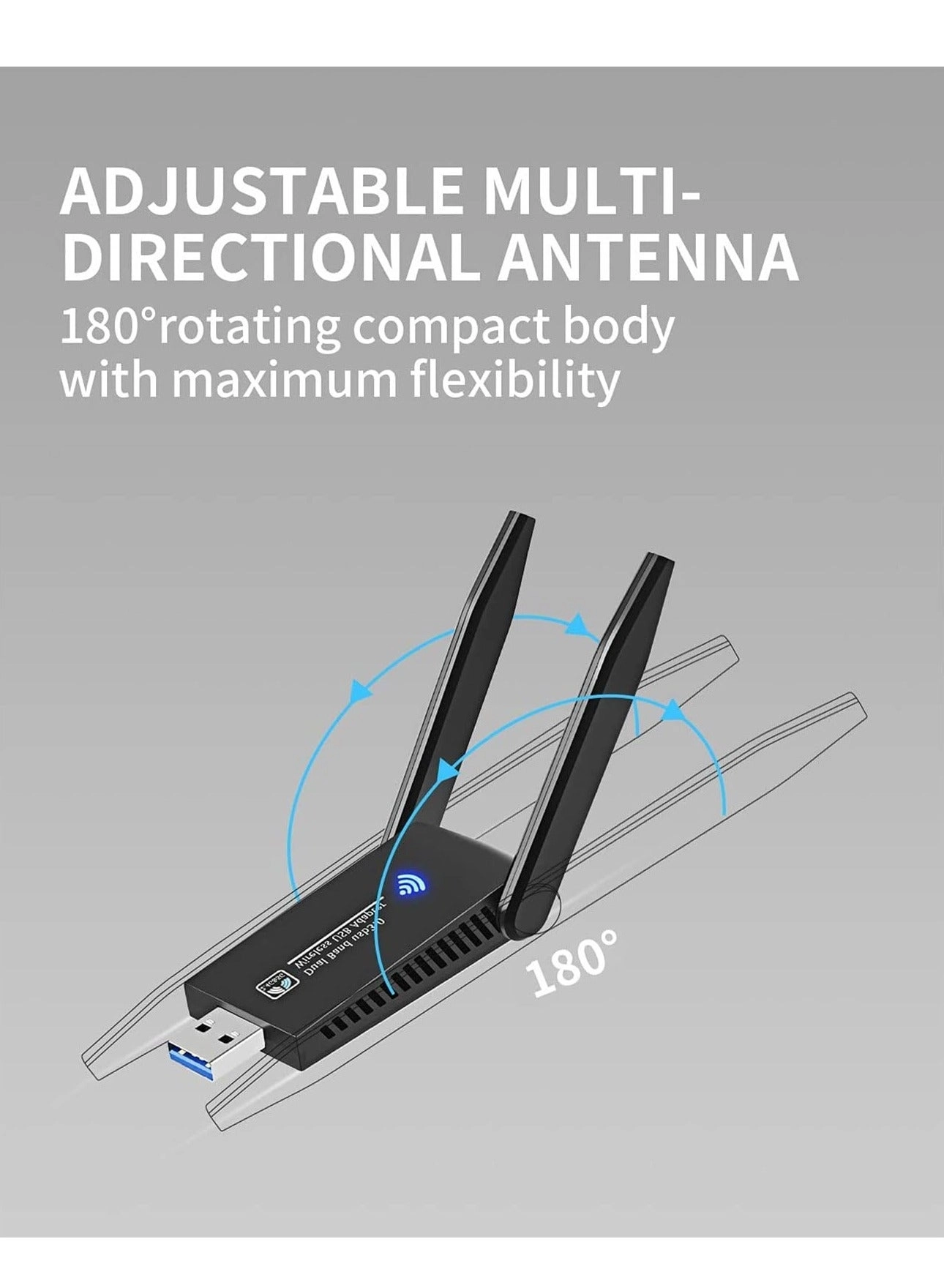 Wireless USB WiFi Adapter - Dual Band 2.4/5Ghz USB 3.0 Wireless