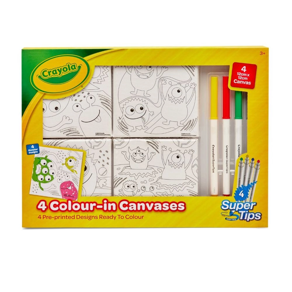 Crayola 4 Colour in Canvases Art Set - 8 Pieces