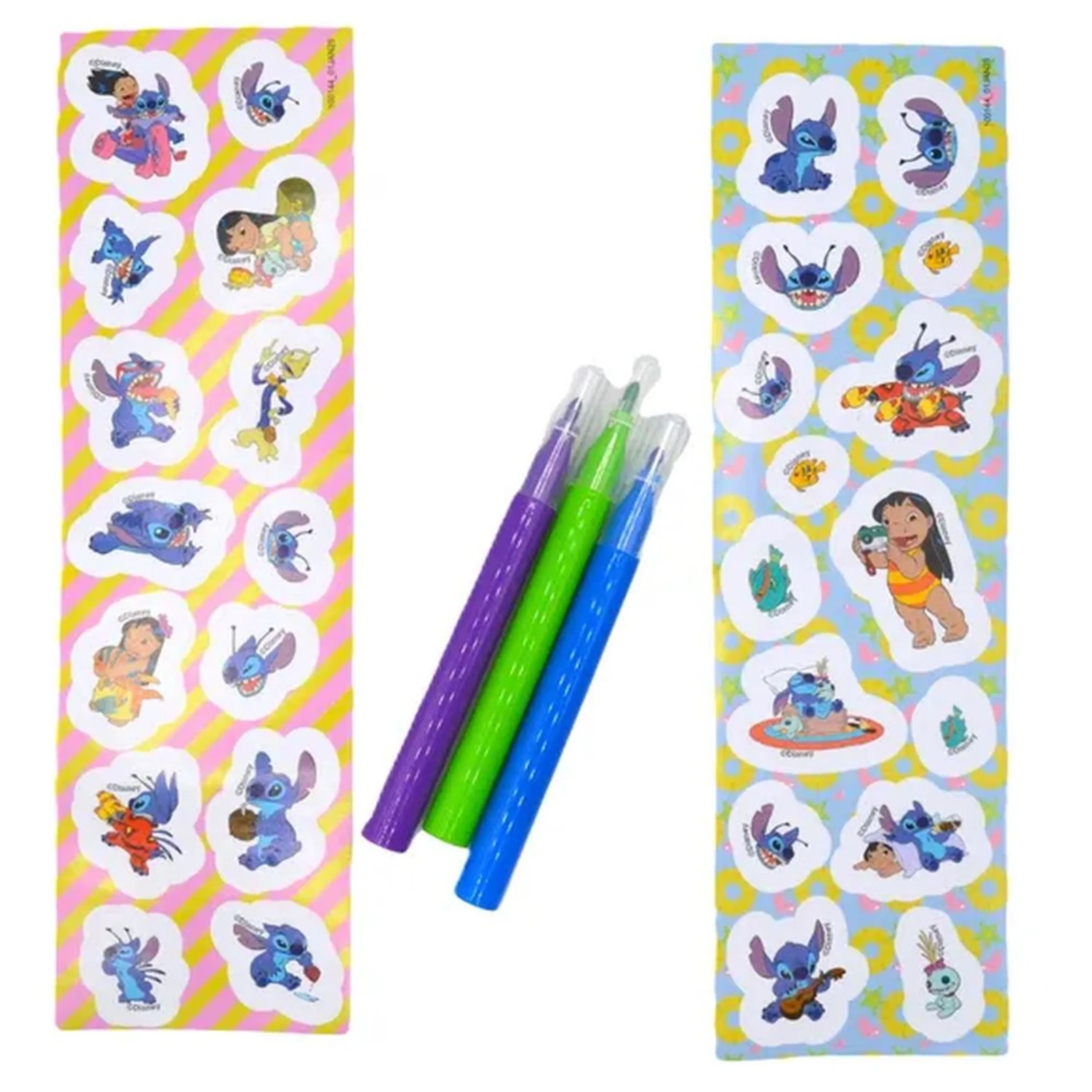 Stitch Coloring & Activity Set - 6 Pcs 3 Vibrant Markers