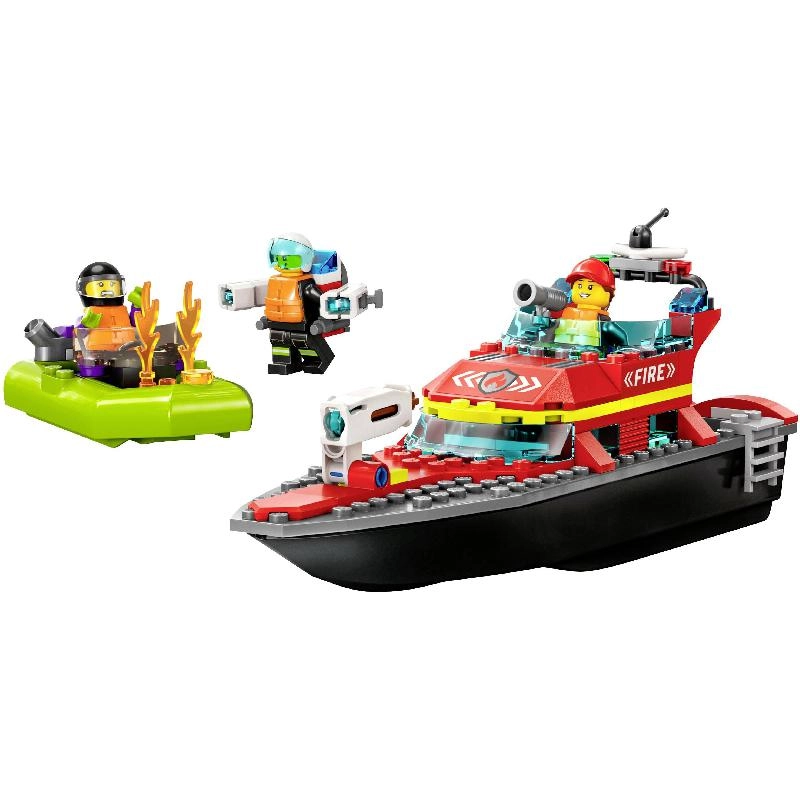 City Fire Rescue Boat (60373) - Floats on Water 3 Minifigures