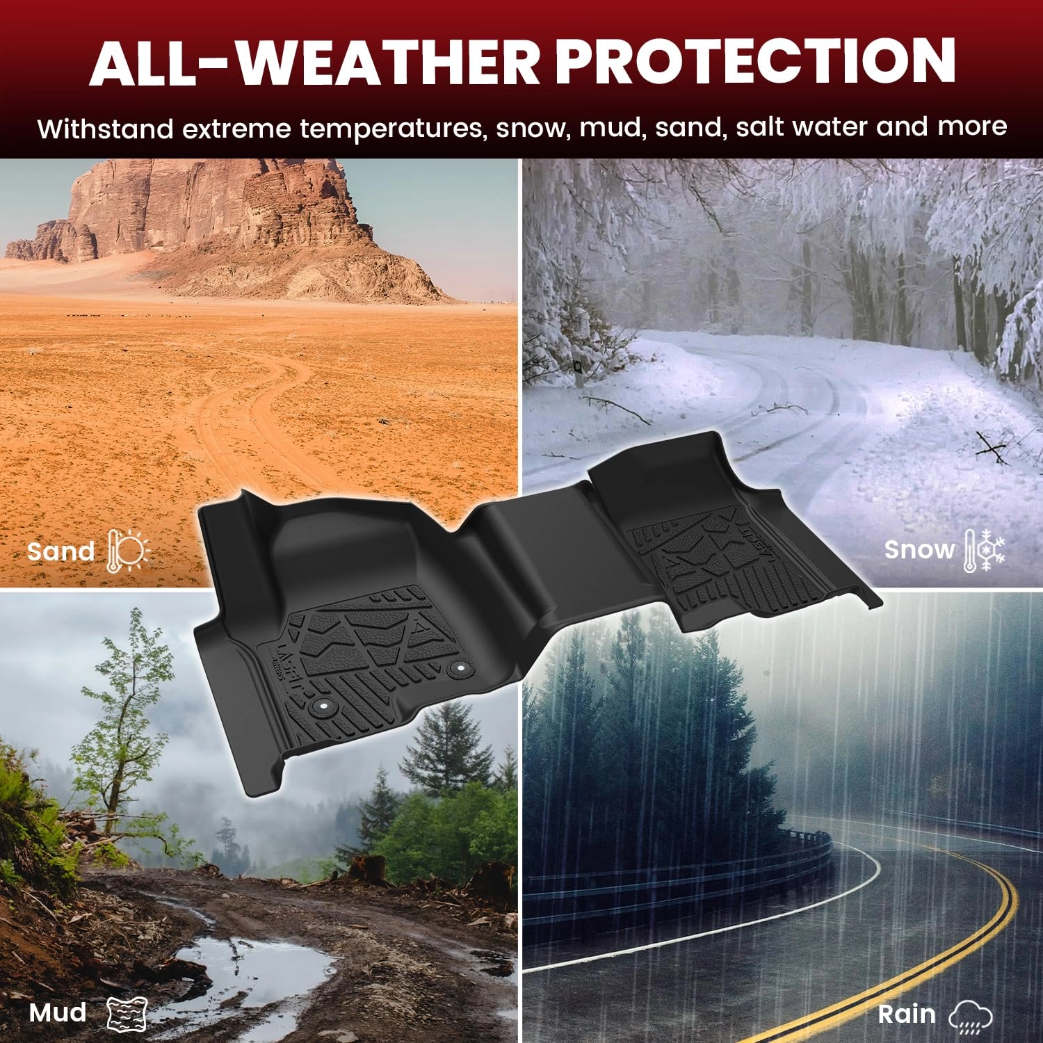 Floor Mats - Fit for Silverado/Sierra 1500/2500HD/3500HD 2019-2026 Double Cab/Bench
