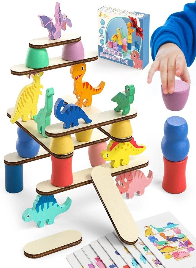 JAiiMen Montessori Dinosaur Toys - 2-4
