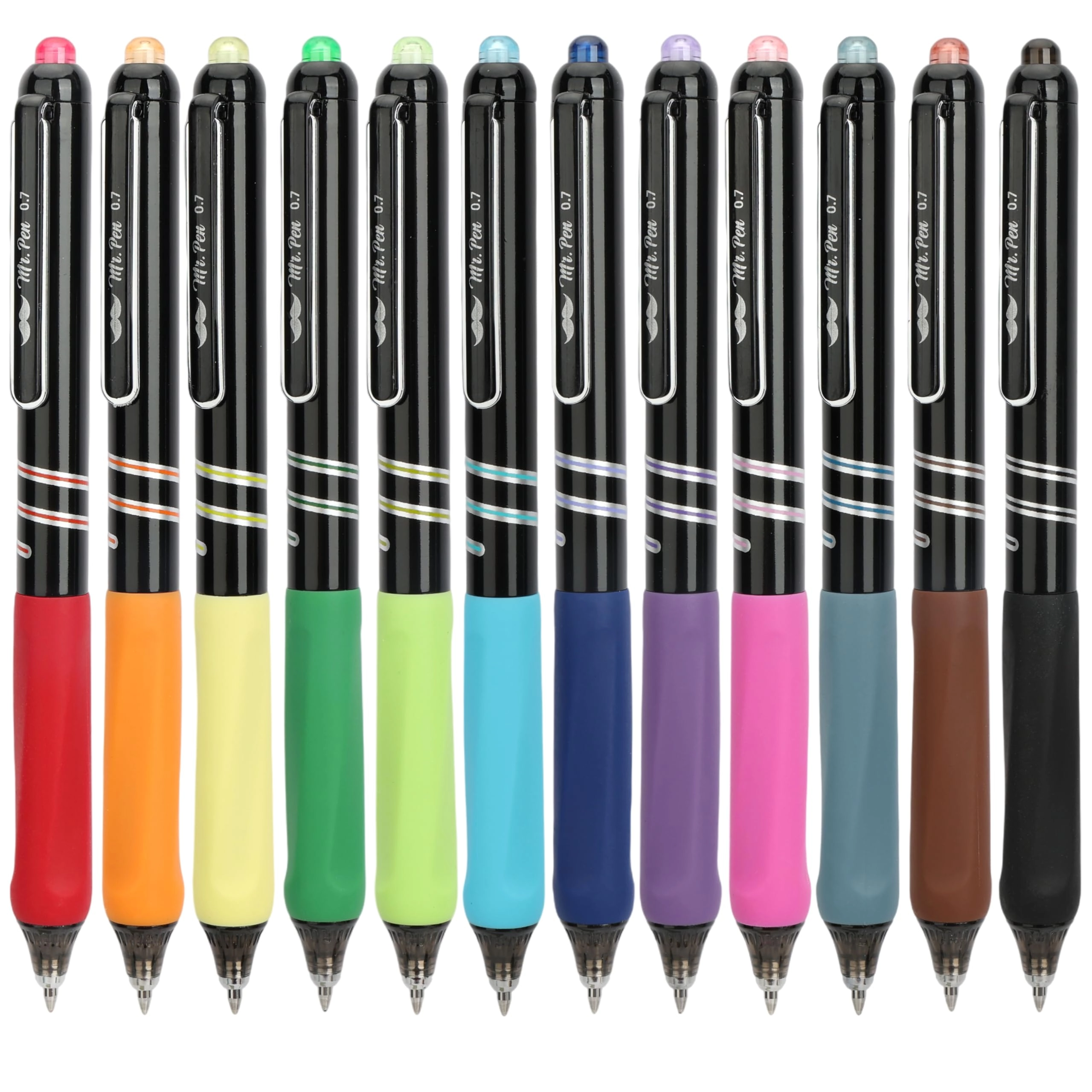Retractable Gel Pens - 12 Pack 0.7mm