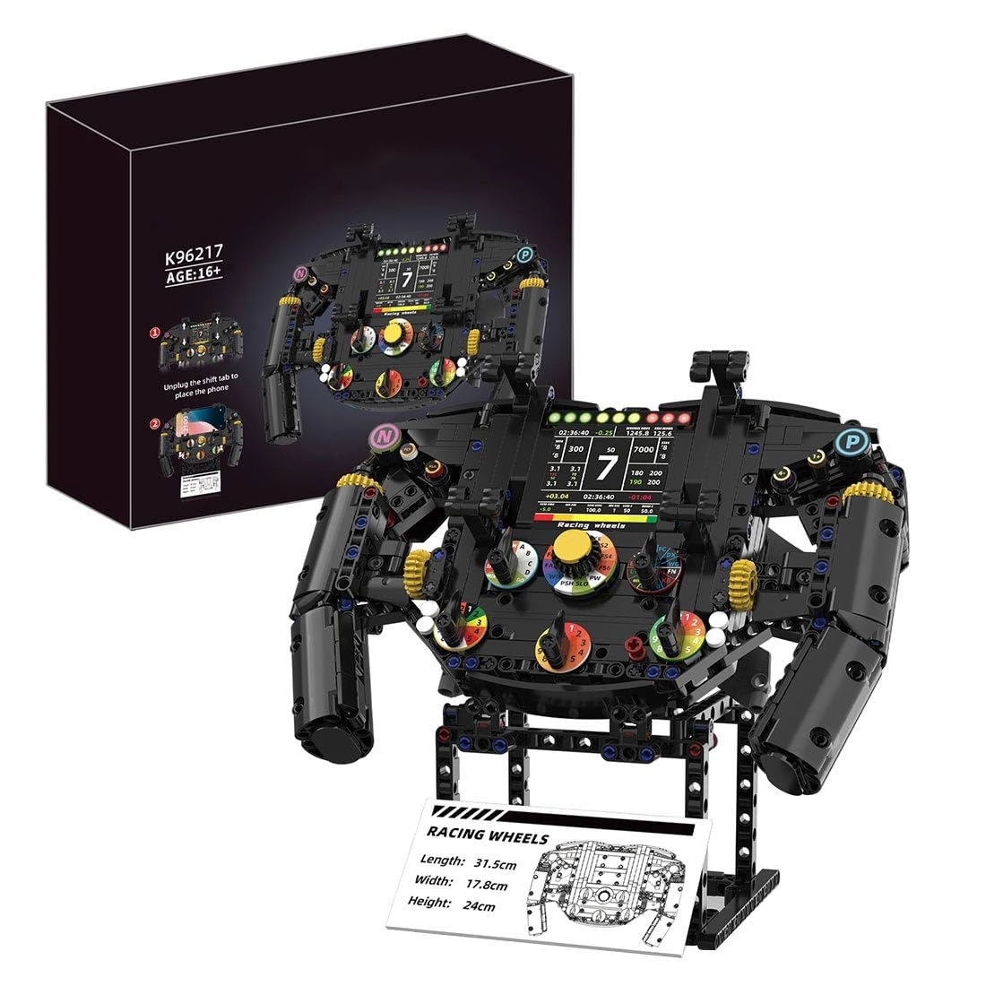 Xbrtmbuild Racing Simulator Steering Wheel Building Set - 833 pcs