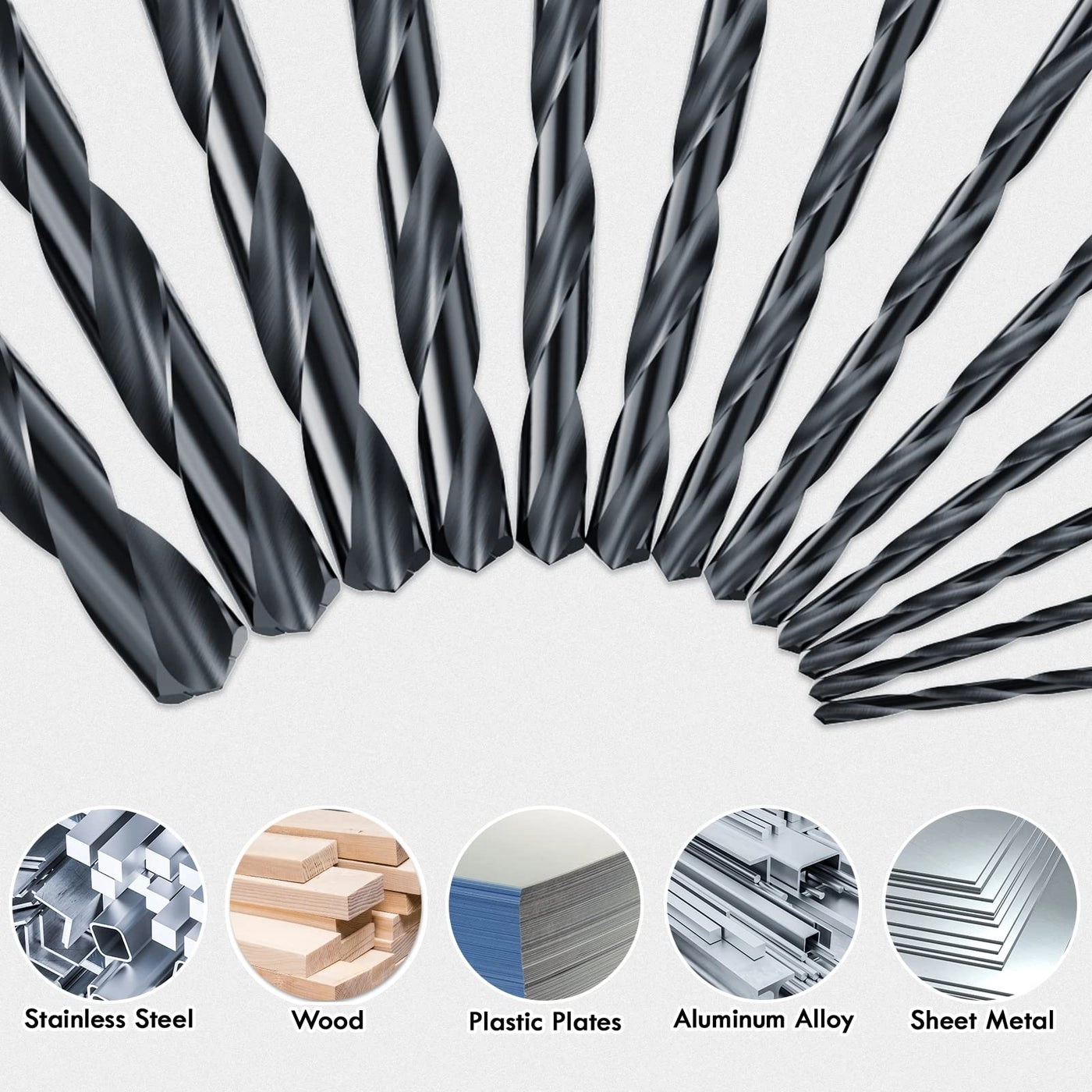 Hex Shank Drill Bit Set - Hss 4241 Titanium Coating 30Pcs (1/16"" - 1/2"")